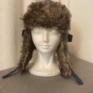 NWT TRUE RELIGION Trapper Hat One Size Blue Denim Unisex